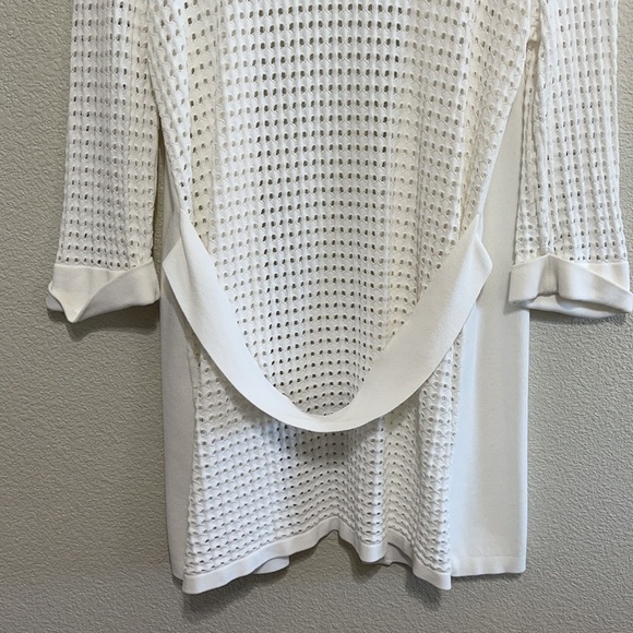 Lauren Michelle White Open Knit Cardigan - Picture 6 of 8